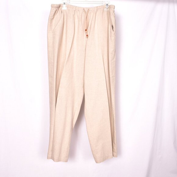 Alfred Dunner Linen Blend Pull On Pants Size 16 - Picture 1 of 7
